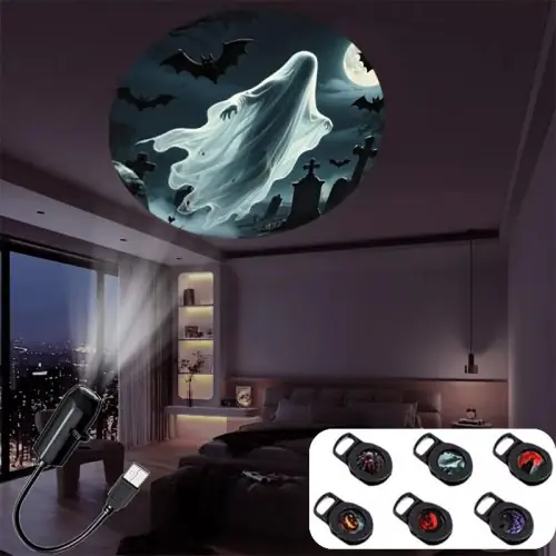 Image de Lampe Projecteur Crâne LED - Veilleuse Halloween