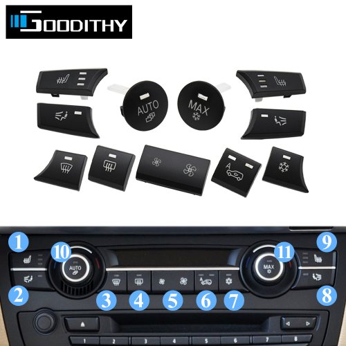 Afbeelding van Auto Dashboard Airconditioner Ac Knop Sleutel Venlitatie Auto Knop Knop Cap Voor Bmw X 5X6 E70 E71 E72 2007-2014 64119310445