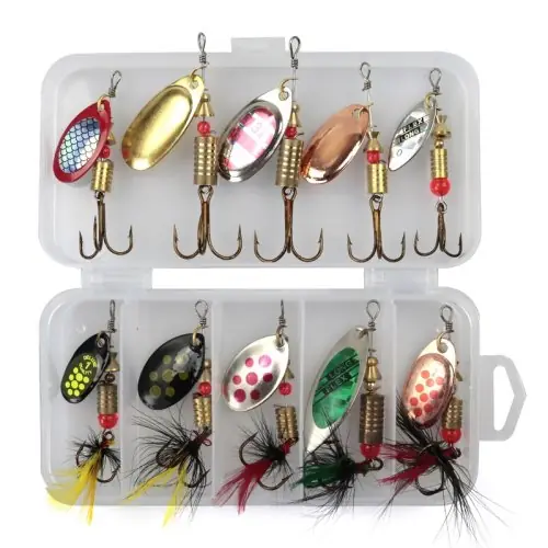 Image de Kit de Pêche 10 Cuillères Métal - Leurre Spinners pour Brochet