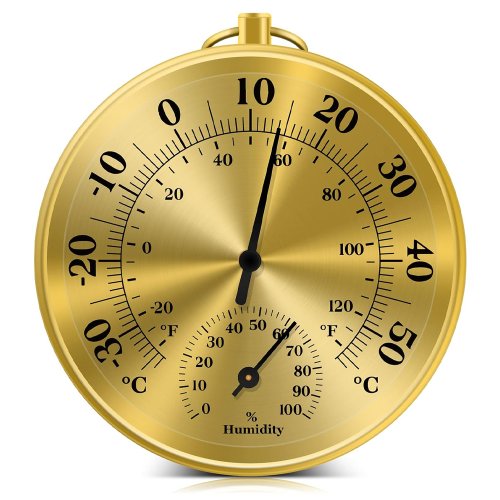 Zdjęcie 10CM termometr ścienny higrometr dekoracyjny analogowy termohigrometr miernik temperatury i wilgotności dla domu ogród magazyn