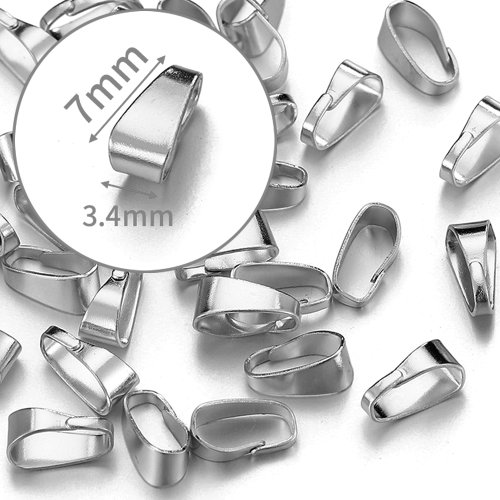 Imagen de 50 Uds. Cierre de hebilla de acero inoxidable para colgantes, conectores de dijes, Clip, cierre de fianza, collar, accesorios para hacer joyería DIY
