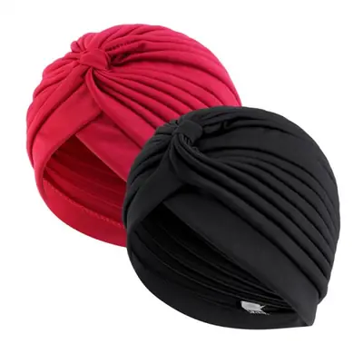 Image de Turban Élastique pour Cheveux - Lot de 2 Bonnets Torsadés
