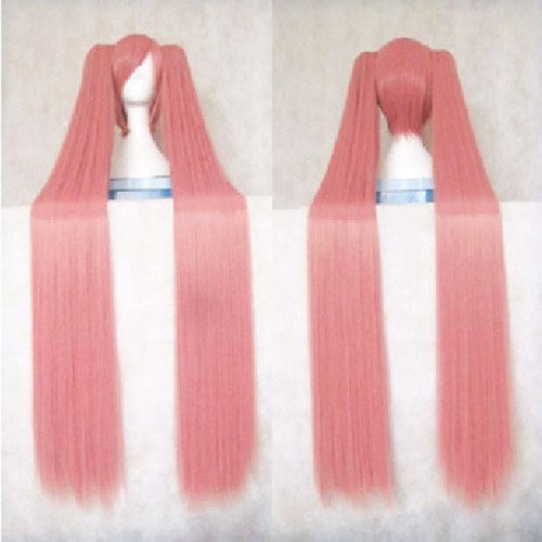 Zdjęcie HAIRJOY Syntetyczna Peruka Długa Prosta Zielona Peruka Cosplay z 2 Klipsami do Kucyków Peruka Kostiumowa Vocaloid