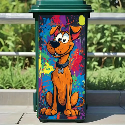 Image of Adorable Cartoon Dog Trash Can Stickers – Funny Kitchen Wall Decals, Removable & Waterproof Vinyl Home Decor for Kids and Adults