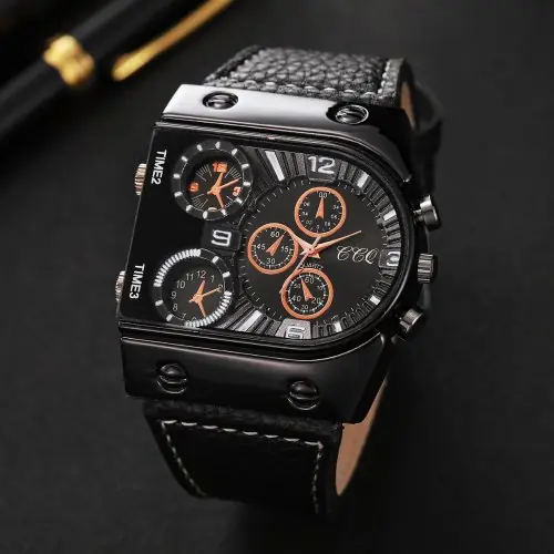 Image de Montre Homme Quartz Grand Cadran - Style Décontracté & Élégant