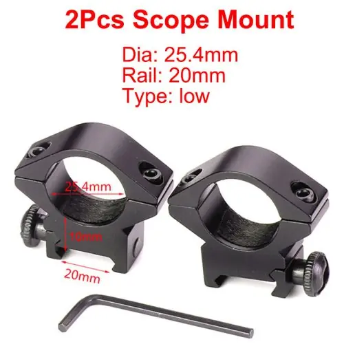 Image de Supports de Lunette de Visée 2 Pièces - Montage Rapide sur Rail Picatinny