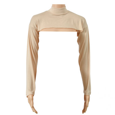 Immagine di Maglia modale elastica Manica a collo intero Donna Musulmano Copri braccio lungo Coprispalle Spalla Manica lunga Protezione solare Indossare sotto la maglietta islamica