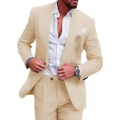 Image de Costume Homme Lin Décontracté Coréen
