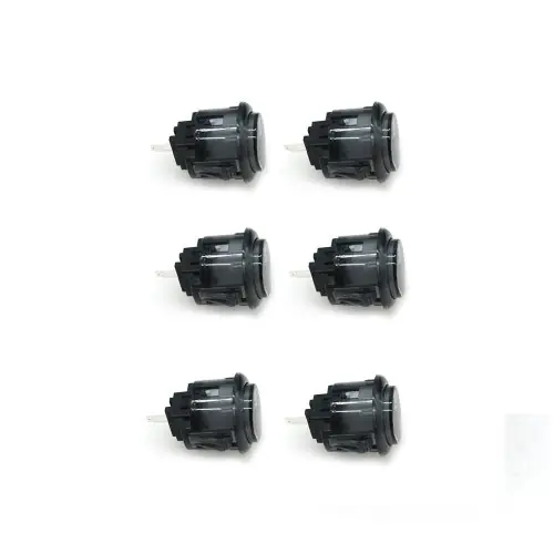 Image de Microswitch Bouton Poussoir Clair 24mm/30mm - Kit 6 Pièces pour Arcade & Raspberry Pi