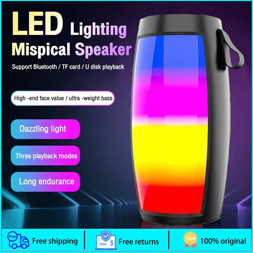 Immagine di Altoparlante Bluetooth Portatile con Subwoofer Integrato, Audio Potente per Casa, Esterno e Auto - lettore MP3, Luci LED, Bass Profondo, Design Compatta