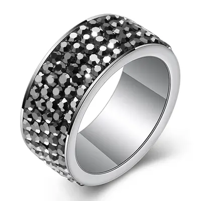 Image de Bague de Mariage Femme - Acier Inoxydable 316L avec Cristaux CZ