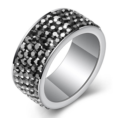 Image de Bague de Mariage Femme - Acier Inoxydable 316L avec Cristaux CZ