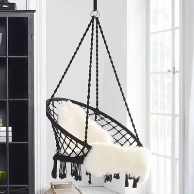 Image de Chaise Pivotante Hamac Confortable avec Coussin