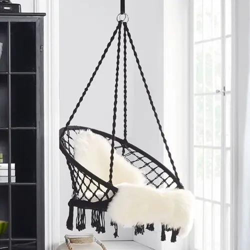 Image de Chaise Pivotante Hamac Confortable avec Coussin