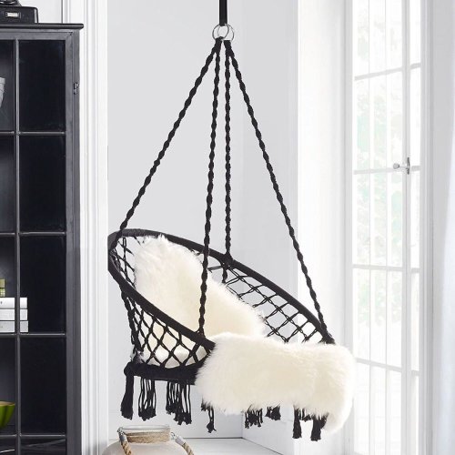 Image de Chaise Pivotante Hamac Confortable avec Coussin