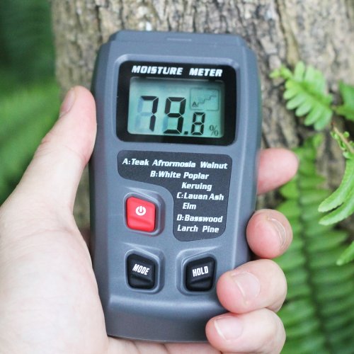 Bild von Professionelles Digitales Holzfeuchtemessgerät mit HD-LCD-Display – Präziser Holzfeuchtigkeitsmesser EMT01 für Baustellen und Handwerker