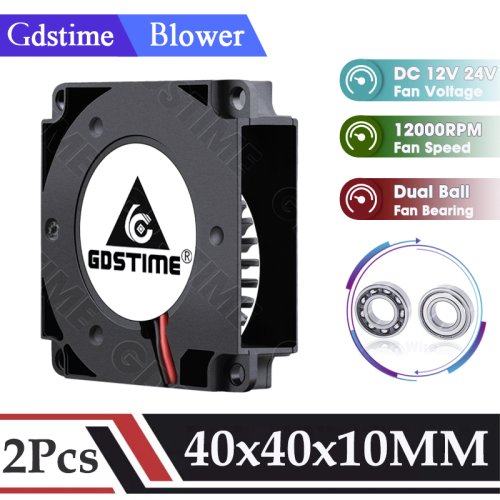 Immagine di Ventola Turbo 40mm 24V per Stampante 3D - Alta Velocità 12000 RPM