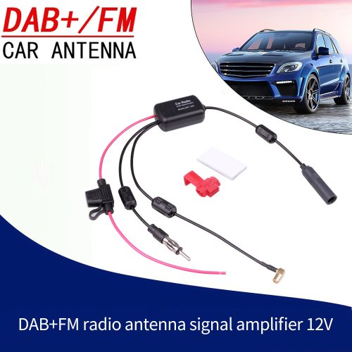 Bild von Universeller Auto-Radio-Antennen-Adapter mit DAB+/FM/AM-Signalverstärker und Splitter für optimale Empfangsqualität im Fahrzeug