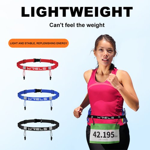 Immagine di Cintura Unisex per Numero di Gara da Maratona e Triathlon con Supporto in Gel – Cintura da Corsa in Tessuto Respirante per Sport All'Aperto