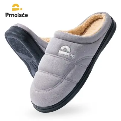 Image de Pantoufles Homme Hiver - Daim Pelucheux & Mousse Mémoire de Forme