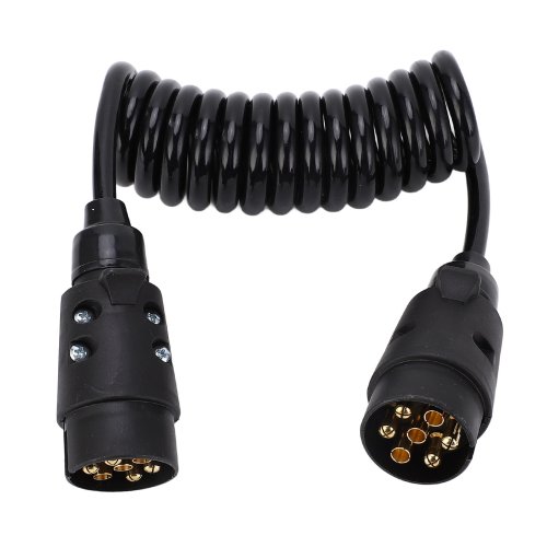 Zdjęcie Przewód sprężynowy 12V 24V do przyczepy 2M 7-żyłowy drut spiralny do holowania sprężyn do pojazdów użytkowych Kampery Samochody Łodzie