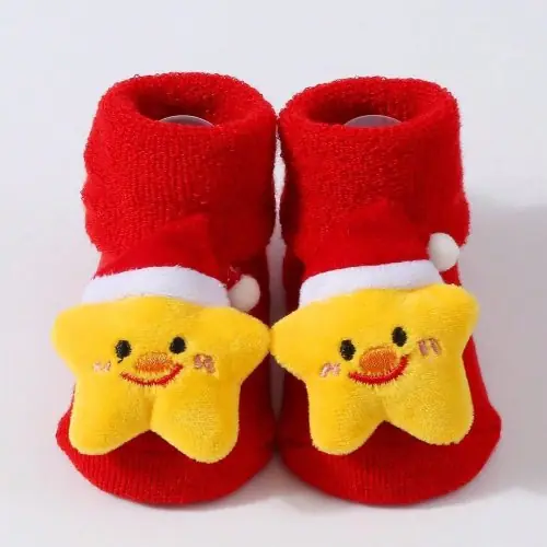 Image de Chaussettes de Noël Tricotées pour Bébé - Doux et Festives