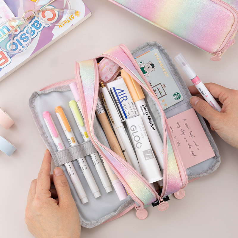Bild von Große Kapazität Bleistift Fall Kawaii Nette Bleistift Fällen Student Stift Fall Große Schule Liefert...