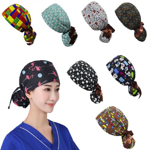 Imagen de Gorro para cabeza de enfermería con estampado de esqueleto para quirófano médico, gorro quirúrgico para Hospital de mascotas, exfoliante de dentista Unisex 2023