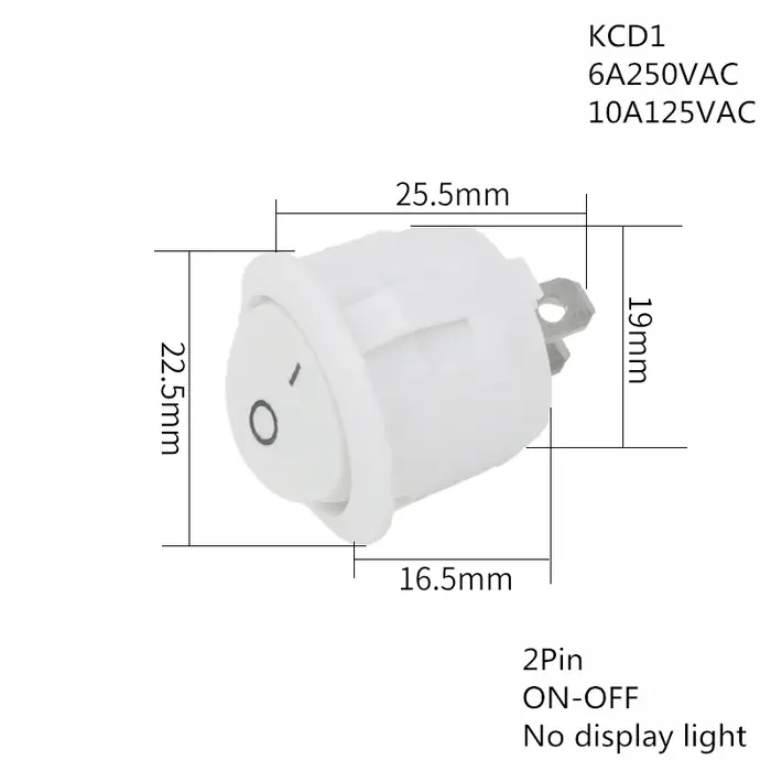 2Pin blanc ON-éteint