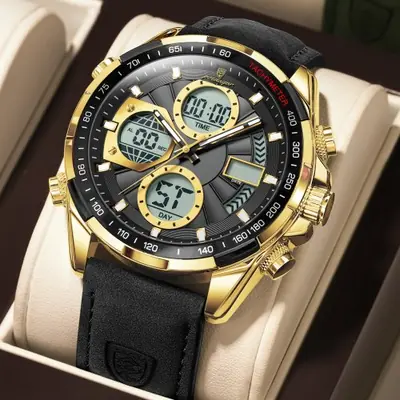 Image de Montre Homme Lumineuse avec Affichage Double