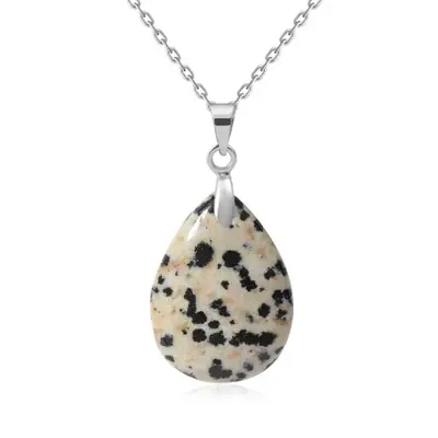 Image de Pendentif Larme en Pierre Naturelle & Cristal - Bijou Élégant pour Bricolage