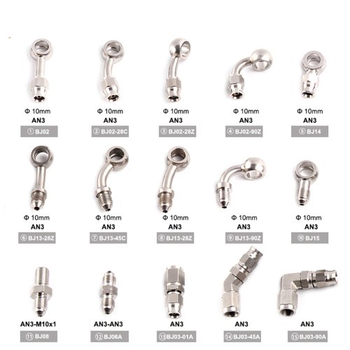 Bild von Edelstahl-Hydraulikschlauch mit Banjo-Fitting M10x1 für Motorräder – AN3 Bremsölleitung 10 mm, hochwertig und neu