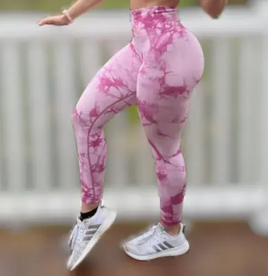 Image de Leggings Yoga Tie-Dye Sans Couture Taille Haute