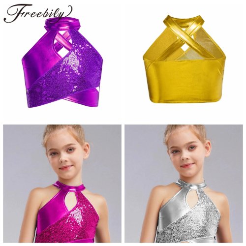 Bild von Glitzernder Crop-Top für Mädchen – Perfekt für Tanz & Festivals