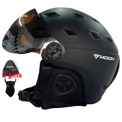 Image of Premium Integrated Ski Helmet with Goggles – Durable PC+EPS Construction for Adult Snow Sports Enthusiasts