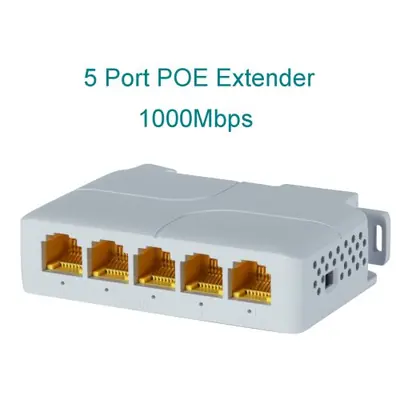 Image de Répéteur PoE 5 Ports Gigabit 90W - Alimentation & Réseau pour Caméras IP