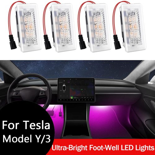 Afbeelding van Ultra Helder LED Interieur Verlichtingskit voor Tesla Model 3, Model Y, Model S en Model X – Voetruimte & Interieurverlichting met Heldere Witte LED’s