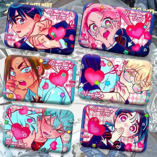 Image of Anime Alien Stage Brooch - Ivan, Till, Sua, Hyuna, Luka Cartoon Role-Playing Square Badge Lapel Pin for Cosplay and Halloween Gifts