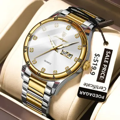 Image de Montre Homme Luxe Étanche - Acier Inoxydable & Quartz