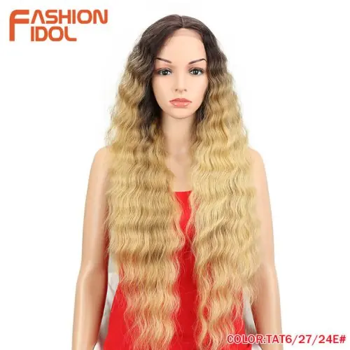 Image de Perruque Lace Front Ondulée Blonde Ombre - Synthétique Haute Température