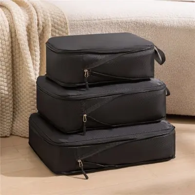 Image de Organisateur de Voyage Compact Rose - Set de 3 Sacs Étanches