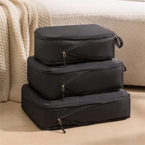 Image de Organisateur de Voyage Compact Rose - Set de 3 Sacs Étanches