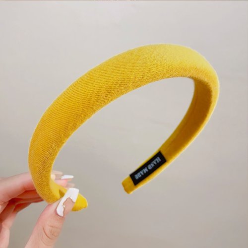Imagen de Nuevas diademas coloridas de lino y esponja para mujeres y niñas, accesorios para el cabello a la mo...