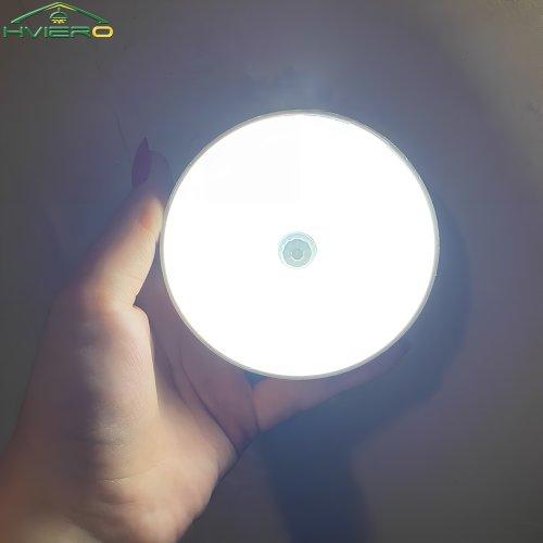 Image of Wireless Motion Sensor Night Light Bedroom 8LED Detector Wall Decoration Round Lamp Staircase Closet Room Bedside Wardrobe Bulbs