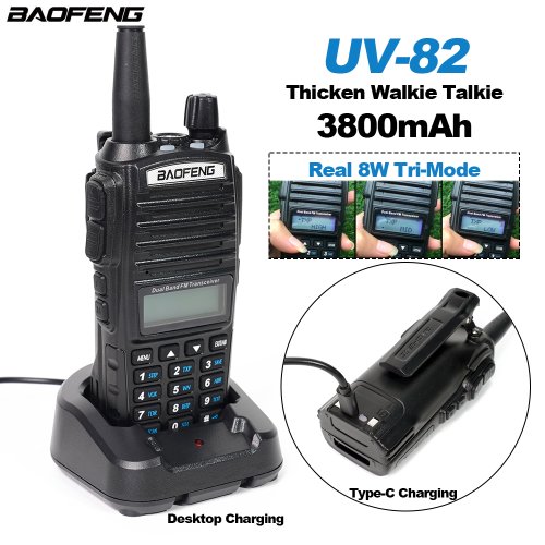 Immagine di Baofeng UV-82: Walkie Talkie Potente con Batteria da 3800mAh