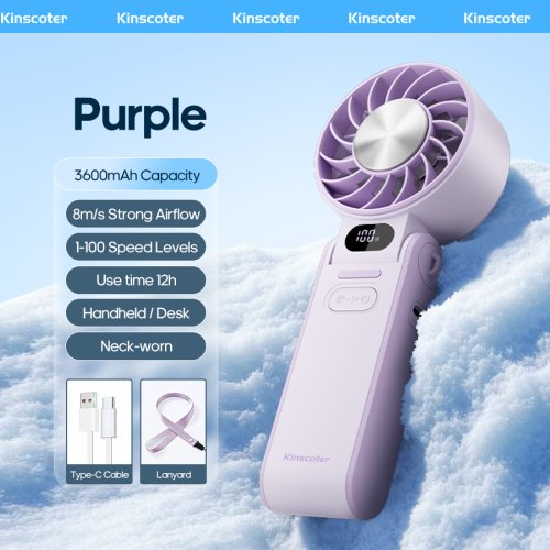 Zdjęcie Przenośny Wentylator Ręczny z Akumulatorem 3600mAh – Chłodzenie na Wszystkie Okazje