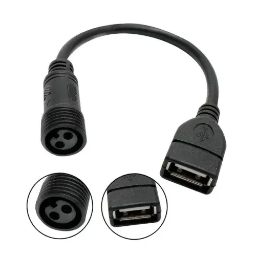 Image de Câble USB Solaire 2 Broches - Adaptateur Étanche