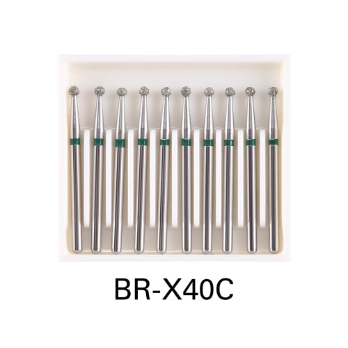 Afbeelding van 10 stks/pak AZDENT Dental Diamond Burs Boor Bal Ronde Type 25mm FG 1.6mm Voor Hoge Snelheid Handstuk 450000 r/Min