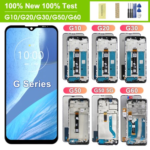 Zdjęcie Wyświetlacz LCD z ekranem dotykowym i ramką do Motorola Moto G10, G20, G30, G50, G60, G100 – oryginalna wymiana
