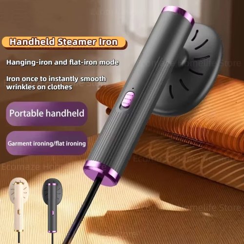Image of Portable USB Handheld Steam Iron – Fast Heating Mini Garment Steamer for Travel and Home Use with Ergonomic Handle